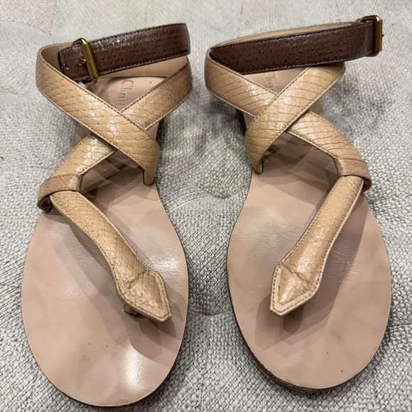 Dior strappy sandals beige size 8 - Picture 1 of 5